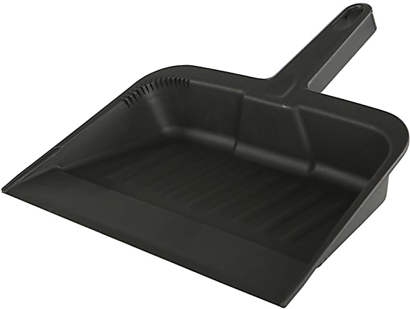 Globe Commercial Products Plastic Dustpan, 14-1/4” x 12", Black