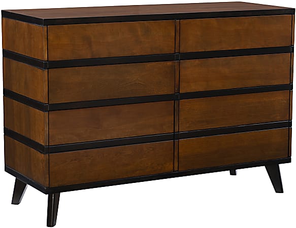Linon Dunmar 6 Drawer Dresser 34 H x 48 W x 18 D Walnut Office Depot