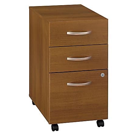 Bush Business Furniture Components 20-1/6"D Vertical 3-Drawer Mobile File Cabinet, Warm Oak, Premium Installation