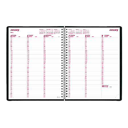 Brownline® Duraflex Weekly Planner, Poly Cover, 8 1/2" x 11", 50% Recycled, Black, January–December 2016