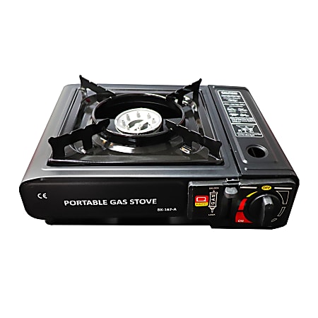 Quick Communication Corp. Quick Tools Portable 1-Burner Gas Stove, Black