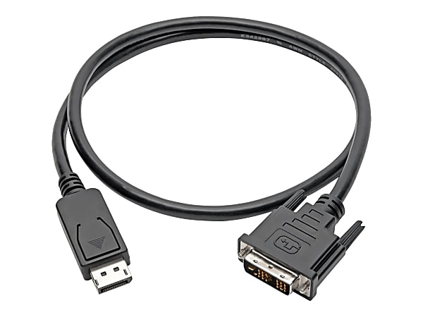 Tripp Lite DisplayPort to DVI Adapter Cable, 3', Black