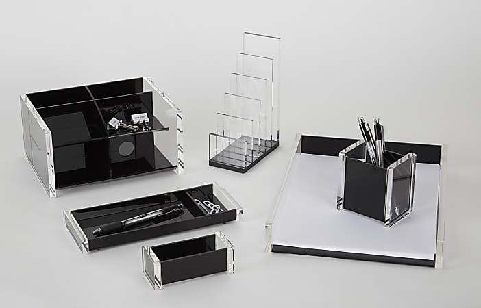 Realspace Black Acrylic Desk Organizer - Office Depot