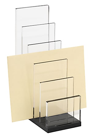 Realspace® Black Acrylic 5-Compartment Desk Sorter, Letter Size