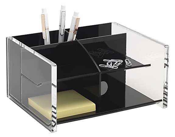 Realspace® Black Acrylic Desk Organizer