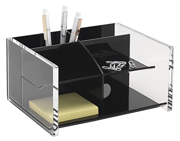 Realspace Black Acrylic Desk Organizer - Office Depot