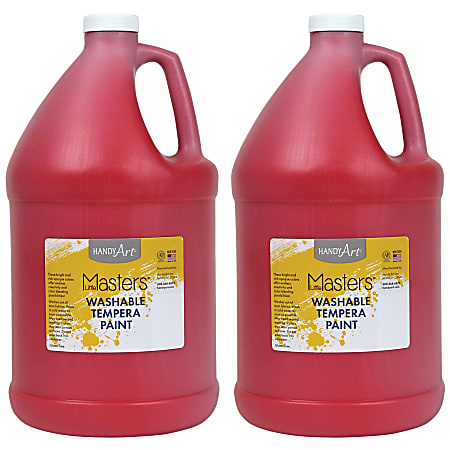 Little Masters® Washable Tempera Paint, 128 Oz, Red, Pack Of 2