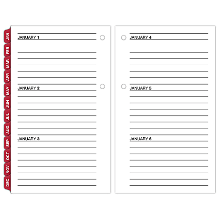 AT A GLANCE 2027 Daily Loose Leaf Desk Calendar Refill with Monthly ...