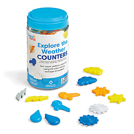 Hand2Mind Explore The Weather Counters, Multicolor, Pre-K – 3