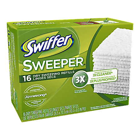 Swiffer® Sweeper Refill Cloths, 8" x 11", Yellow, Pack Of 16