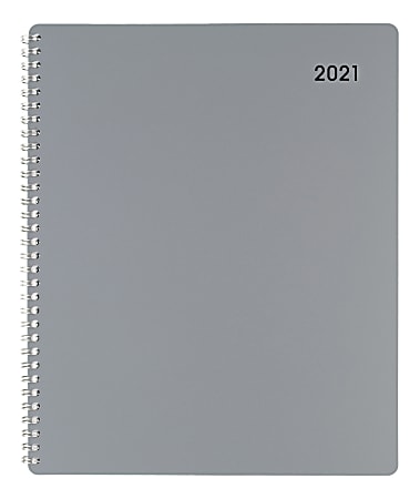 Office Depot® Brand Weekly/Monthly Appointment Planner, 8-1/2" x 11", Silver, January 2021 To December 2021, OD711830