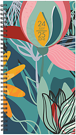 2024-2025 Willow Creek Press Academic Weekly/Monthly Spiral Planner, 3-1/2" x 6-1/2", Fresh Floral, July To June, 47682