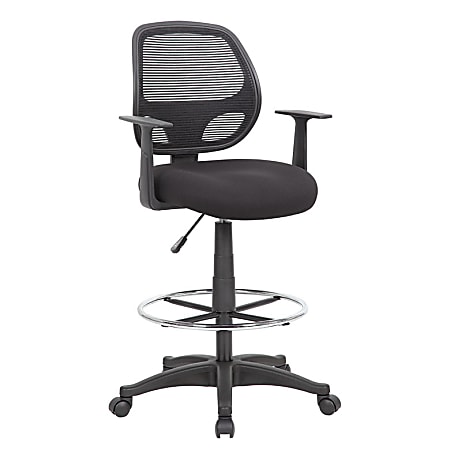 Boss Office Products Commercial-Grade Mesh Stool With Back, Black