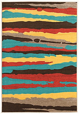 Linon Honora Area Rug, 24"H x 36"W, Jargon Terracotta/Turquoise