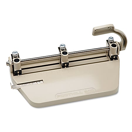 SKILCRAFT Light-Duty 3-Hole Punch, 1/4" Holes, Beige (AbilityOne 7520-00-139-3942)