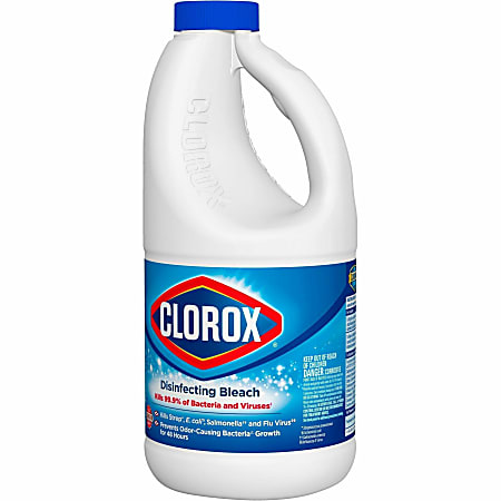 Clorox Disinfecting Bleach - Concentrate - 43 fl oz (1.3 quart) - Regular Scent - 6 / Carton - Deodorize, Disinfectant - White
