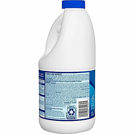 Clorox Disinfecting Bleach - Concentrate - 43 fl oz (1.3 quart) - Regular Scent - 6 / Carton - Deodorize, Disinfectant - White
