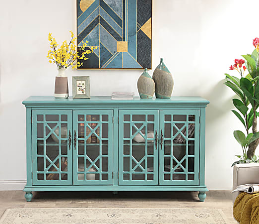 Coast to Coast Christensen Wood Credenza Storage Cabinet With 4