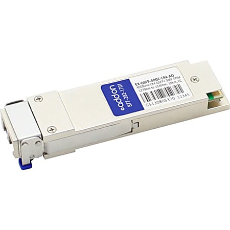 AddOn Juniper Networks EX-QSFP-40GE-LR4 Compatible TAA Compliant 40GBase-LR4 QSFP+ Transceiver (SMF, 1270nm to 1330nm, 10km, LC, DOM) - 100% compatible and guaranteed to work
