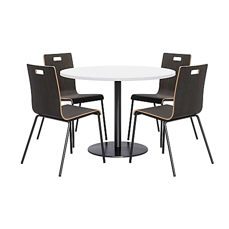 KFI Studios Proof Dining Table Set With Jive Dining Chairs, White/Espresso