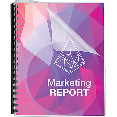 Fellowes Crystals Clear Pre-Punched Binding Covers, 11-5/16" x 8-13/16" x 1/8", Clear, Total Qty 100