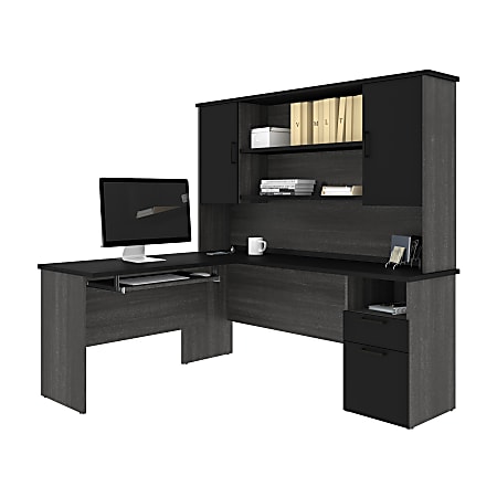 Corner desk hotsell with hutch black
