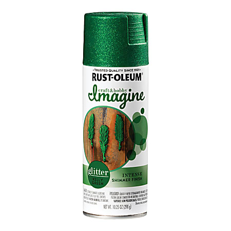 Rust-Oleum Imagine Craft and Hobby Glitter Spray Paint, 10.25 Oz, Kelly Green, Pack Of 4 Cans