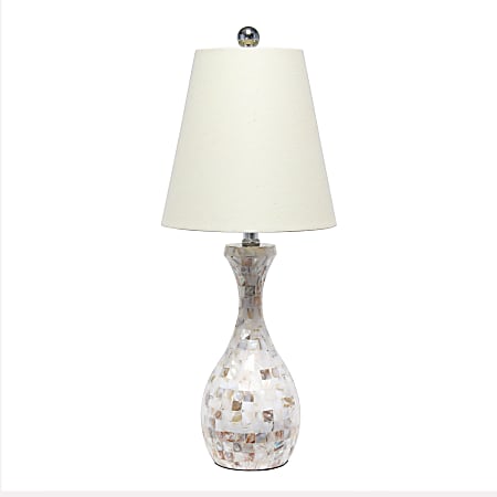 Lalia Home Malibu Curved Mosaic Seashell Table Lamp,