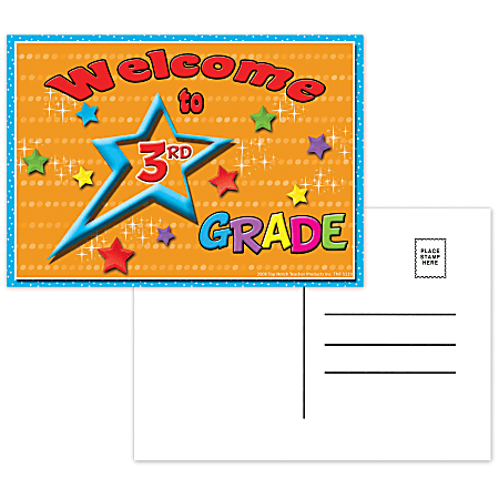 Top Notch Teacher Products Welcome To 3rd Grade Postcards, 4 1/2" x 6", Multicolor, 30 Postcards Per Pack, Bundle Of 12 Packs
