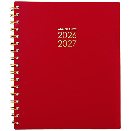 AT-A-GLANCE® Harmony Academic 2026-2027 Weekly Monthly Planner, Scarlet, Medium, 7" x 8 3/4"