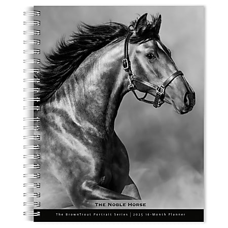 2025 BrownTrout The BrownTrout Portrait Series The Noble Horse Weekly Spiral-Bound Wire-O Engagement Planner Calendar, 6" x 7 3/4"