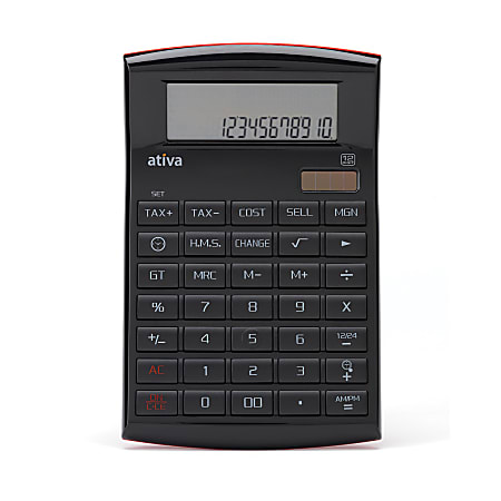 Ativa® Executive Calculator Bundle, Black/Red