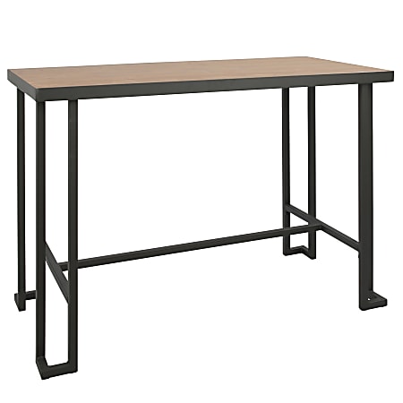 Lumisource Roman Industrial Counter Table, Rectangular, Natural/Gray