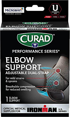 CURAD® Performance Series Adjustable Elbow Support, Universal, Black