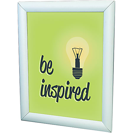 Deflecto Wall-Mount Display Frame, 12 1/4" x 18 1/4" With Mat, Silver