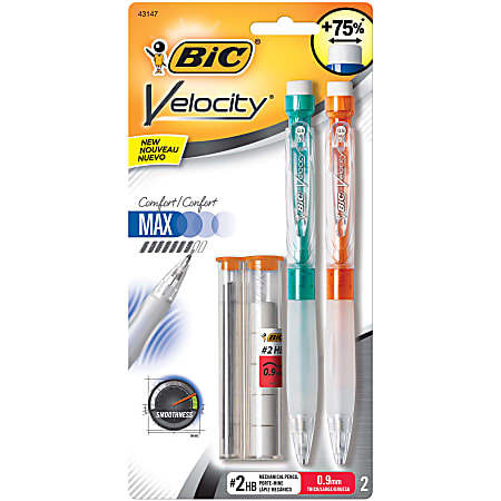 BIC® Velocity Max Mechanical Pencils, Thick Point, 0.9