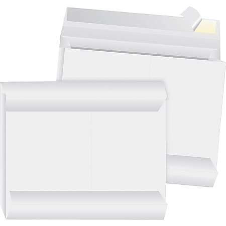 Business Source Tyvek Envelopes - Expansion - 12" Width x 16" Length - 2" Gusset - Peel & Seal - Tyvek - 100 / Carton - White