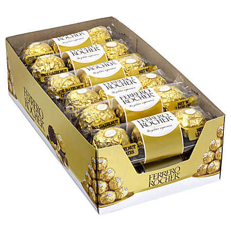 Ferrero Rocher Fine Hazelnut Chocolates 1.3 Oz Pack Of 12 Chocolates -  Office Depot