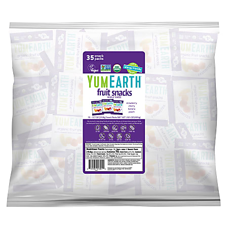 YumEarth Organic Fruit Snacks, 24.5 Oz, Box Of 35 Packs