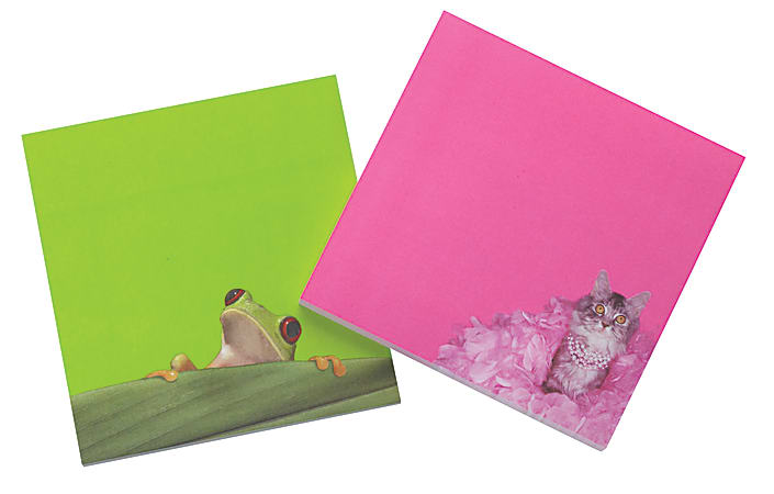 Post-it® 4" x 4" Super Sticky Fun Design Printed Notes, Green Frog, Pad Of 75 Notes