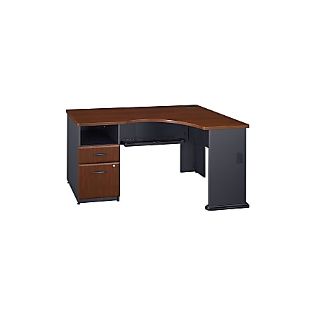 Bush Business Furniture Office Advantage 60W Corner Desk With Drawers, Hansen Cherry, Premium Installation