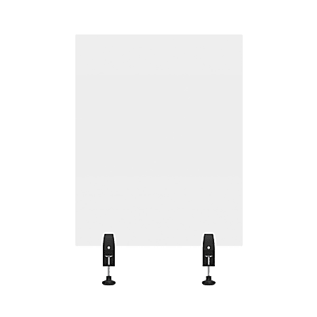 LUX Reclaim Acrylic Clamp-On Sneeze Guard Desk Divider, 30" x 24", Clear