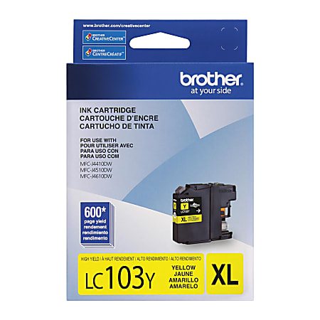Brother® LC103 Yellow Ink Cartridge, LC103Y