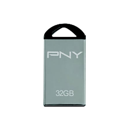 PNY MicroMetal Attaché USB 2.0 Flash Drive, 32GB