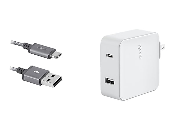 Moshi ProGeo - Power adapter - 42 Watt - 3 A - PD 3.0, QC 3.0 - 2 output connectors (USB, USB-C) - United States