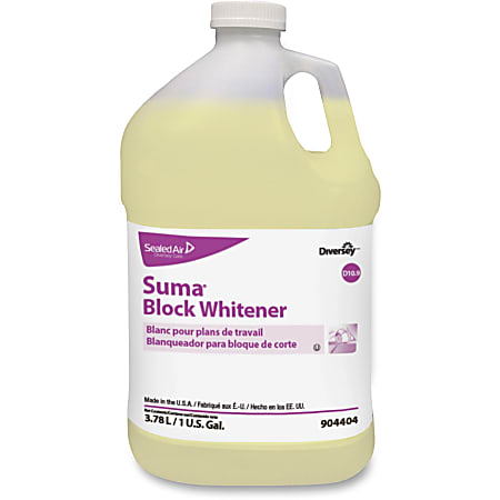 Diversey Suma Block Whitener - Ready-To-Use Liquid - 128 fl oz (4 quart) - Chlorine Scent - 1 Each - Pale Yellow