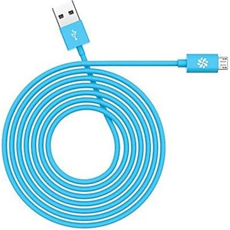 Kanex Micro USB Charge and Sync Cable - 3.94 ft USB Data Transfer Cable for Smartphone, Tablet - First End: 1 x 4-pin USB Type A - Male - Second End: 1 x 5-pin Micro USB Type B - Male - Blue