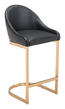Zuo Modern Scott Counter Chair, Black/Gold