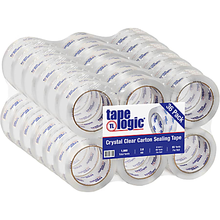 Tape Logic® #260CC Crystal Clear Tape, 3" Core, 2" x 55 Yd., Clear, Case Of 36