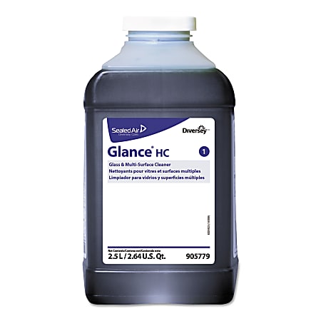 Diversey™ Glance® Glass And Multi-Surface Cleaner, Ammonia Scent, 84.5 Oz Bottle, Case Of 2
